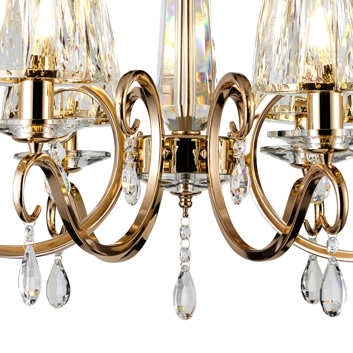 Gracey 4/6/8Lt Crystal Chandeliers- Various Finishes w Crystal Shades