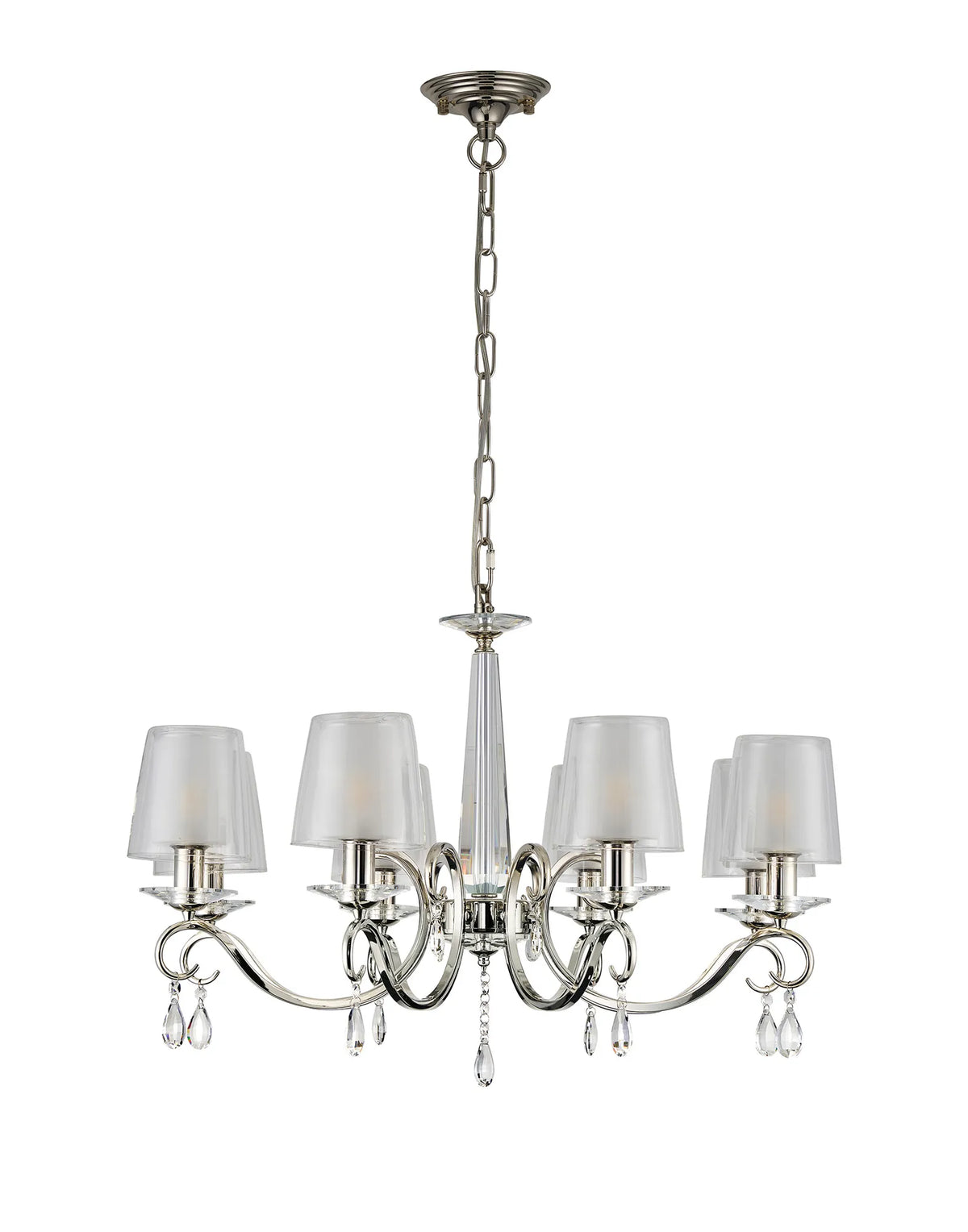 Gracey 4/6/8Lt Chandelier- Various Finishes with Glass Shades