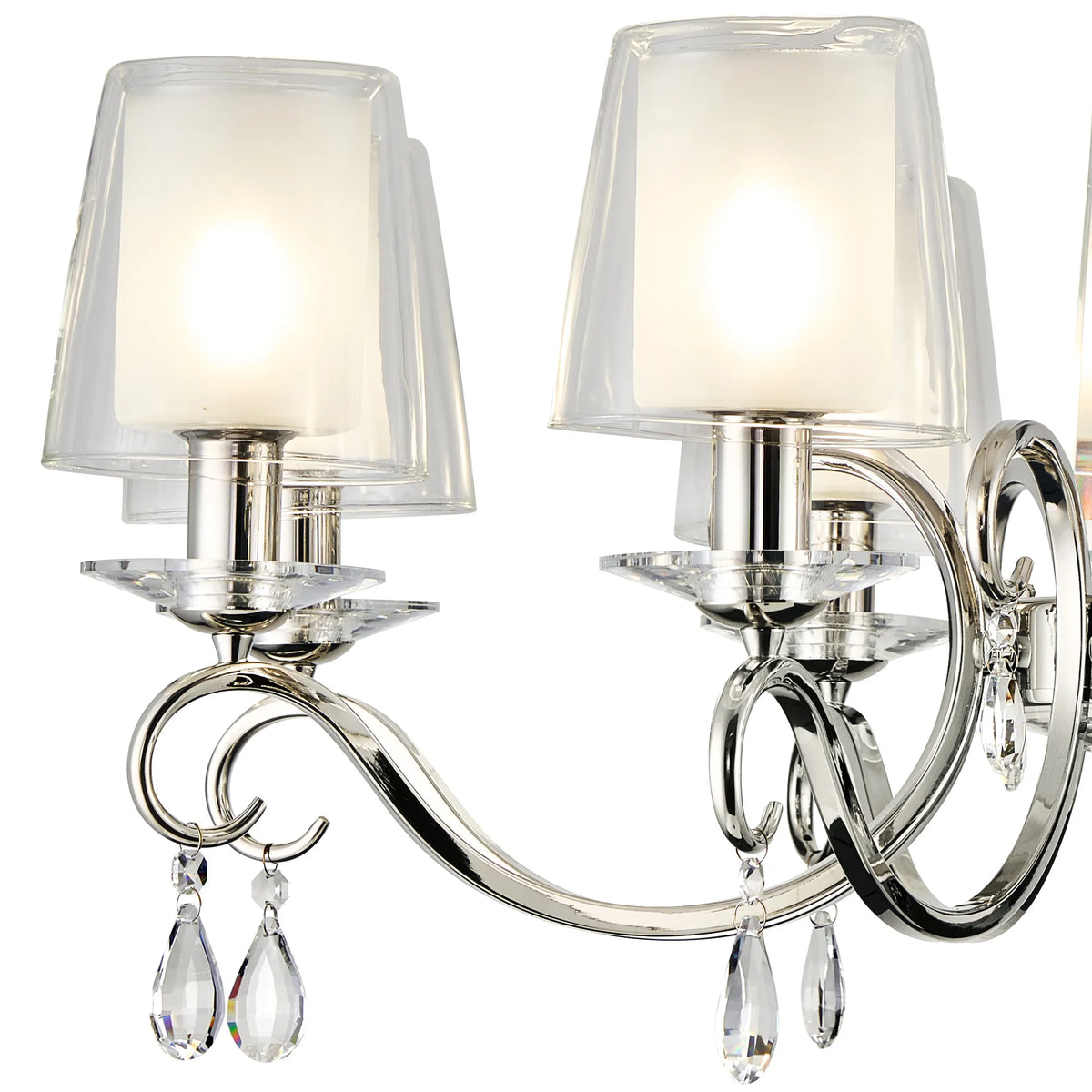 Gracey 4/6/8Lt Chandelier- Various Finishes with Glass Shades