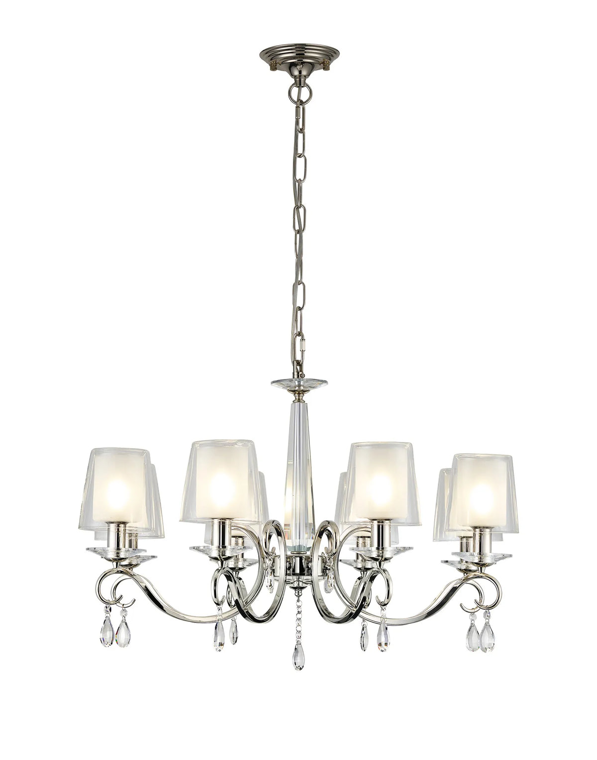 Gracey 4/6/8Lt Chandelier- Various Finishes with Glass Shades