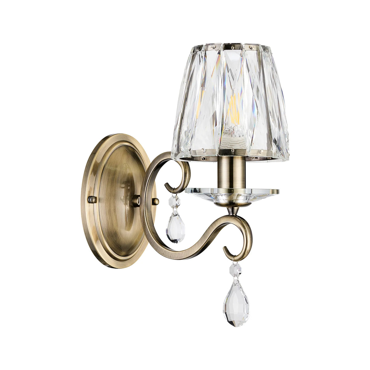 Gracey Wall Light- Various Colours with Crystal Shades