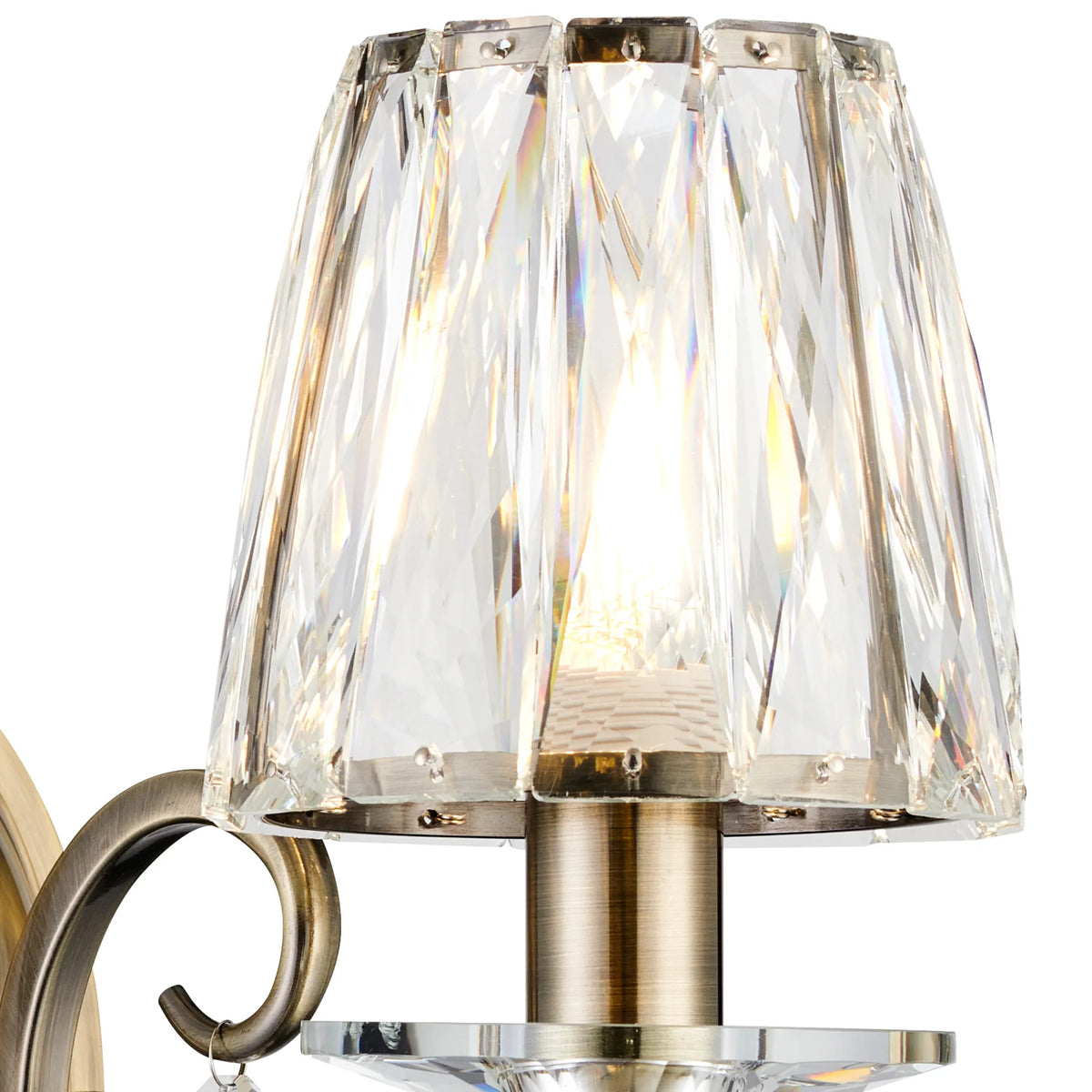 Gracey Wall Light- Various Colours with Crystal Shades