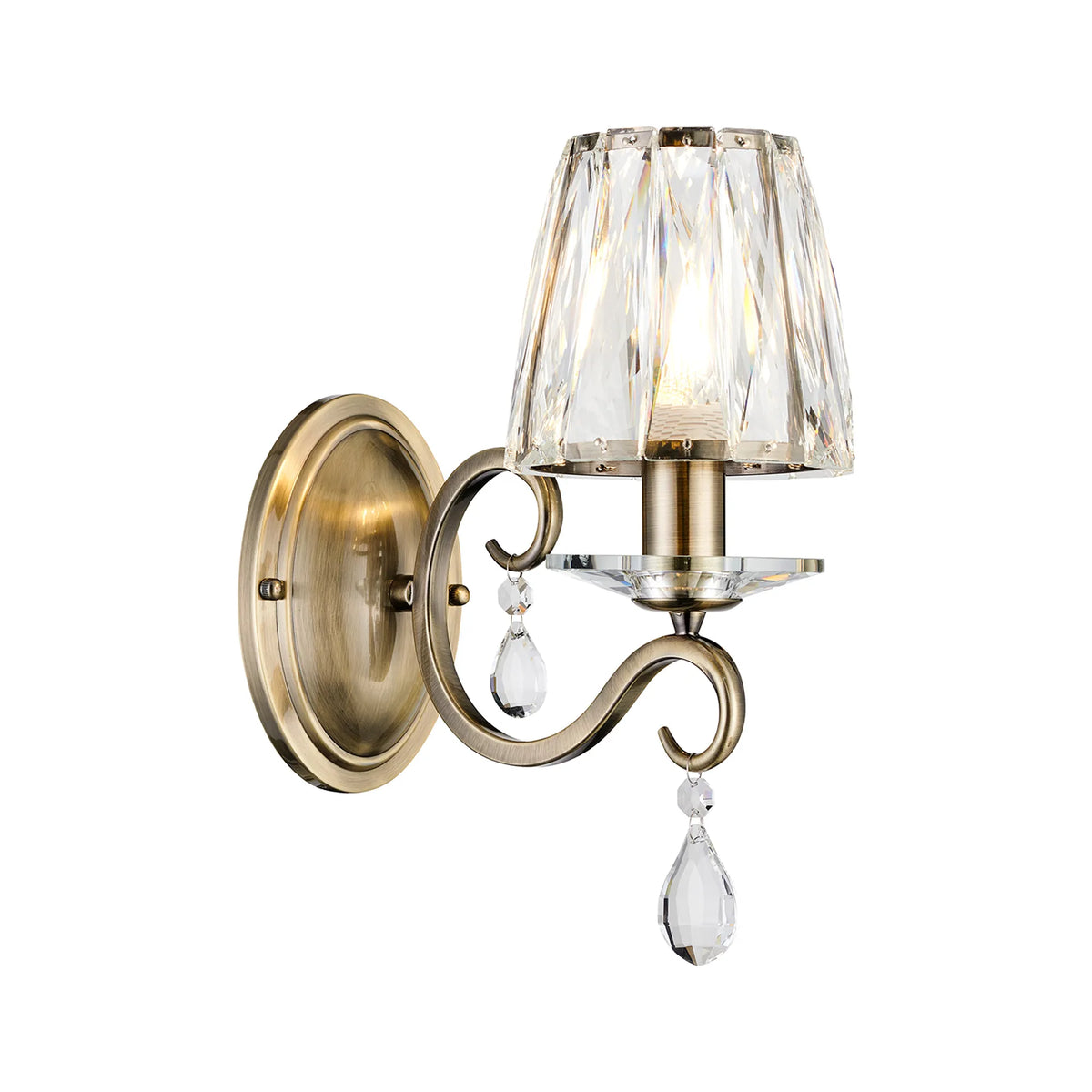 Gracey Wall Light- Various Colours with Crystal Shades