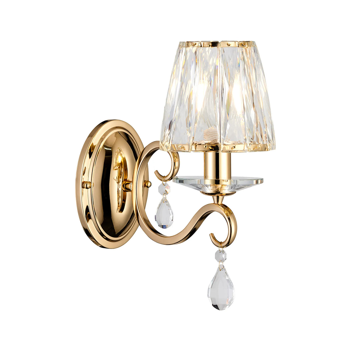 Gracey Wall Light- Various Colours with Crystal Shades