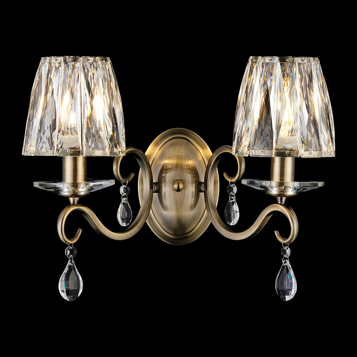 Gracey Wall Light- Various Colours with Crystal Shades