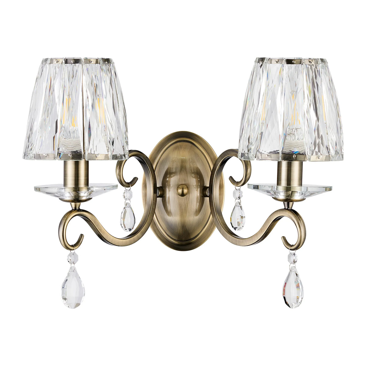 Gracey Wall Light- Various Colours with Crystal Shades