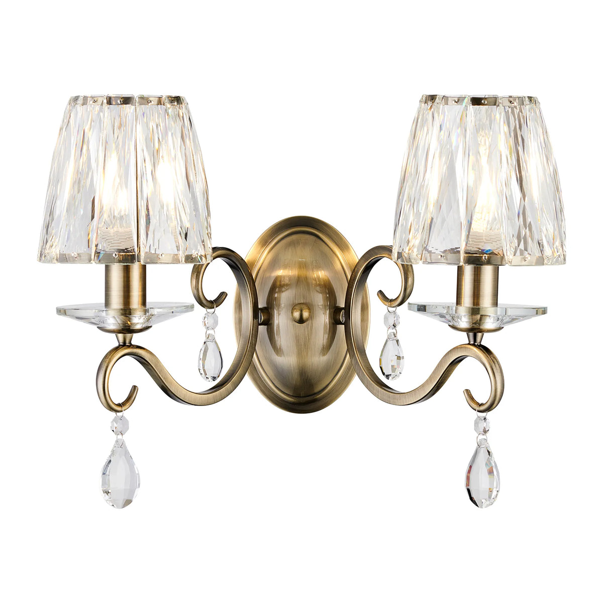 Gracey Wall Light- Various Colours with Crystal Shades