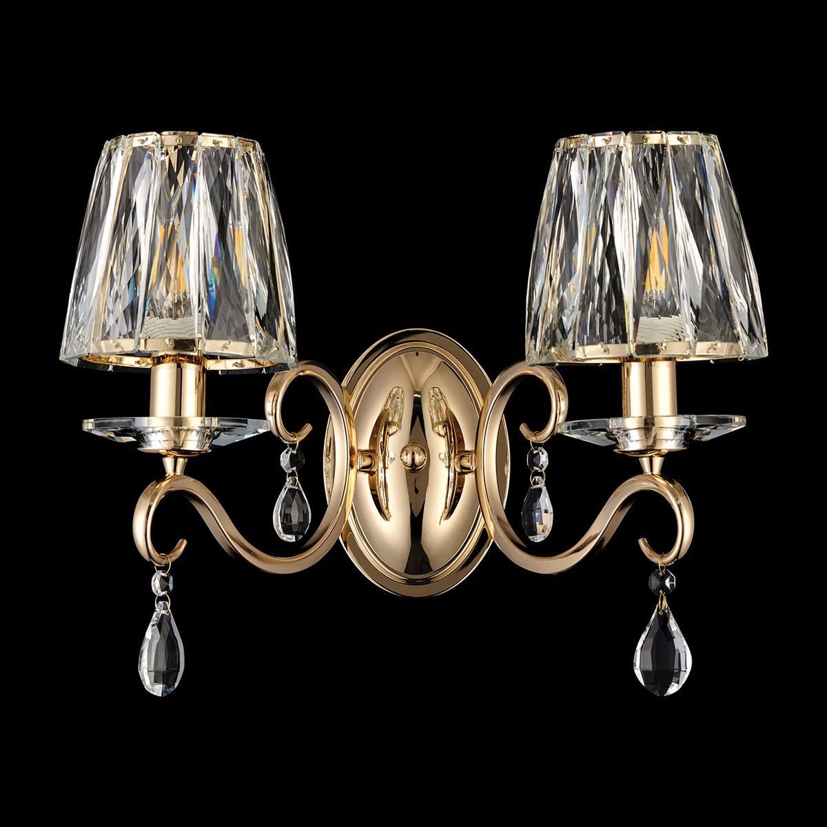 Gracey Wall Light- Various Colours with Crystal Shades