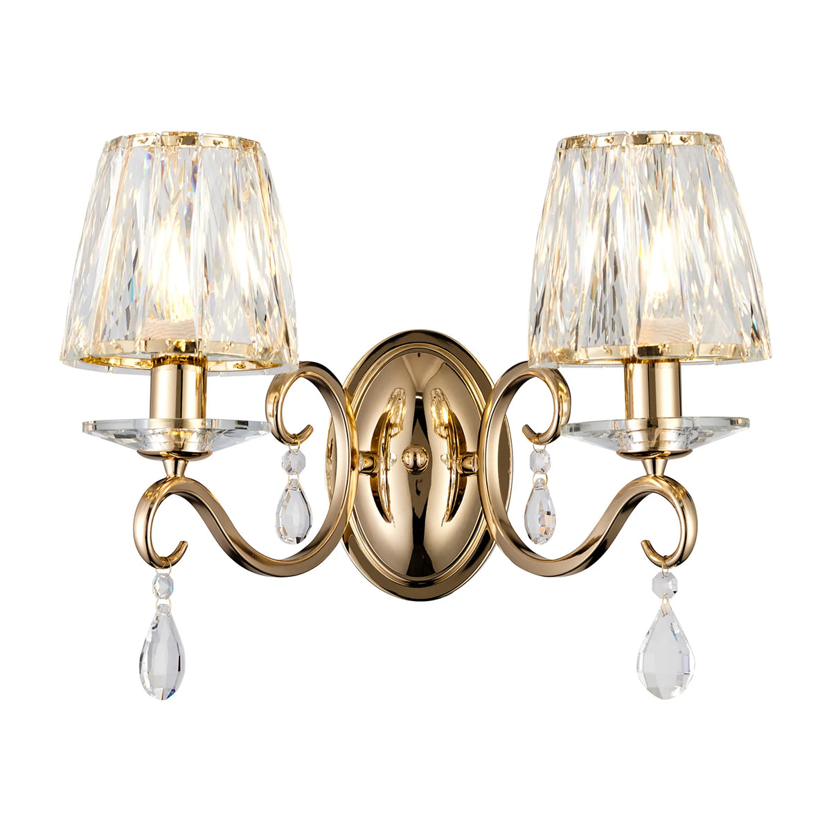 Gracey Wall Light- Various Colours with Crystal Shades