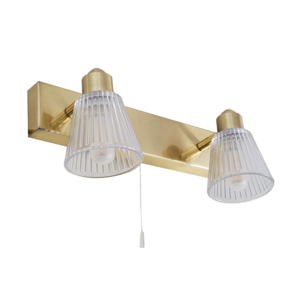 Gatsby 2 Light Bathroom Wall Light Polished Chrome/Satin Brass - Cusack Lighting
