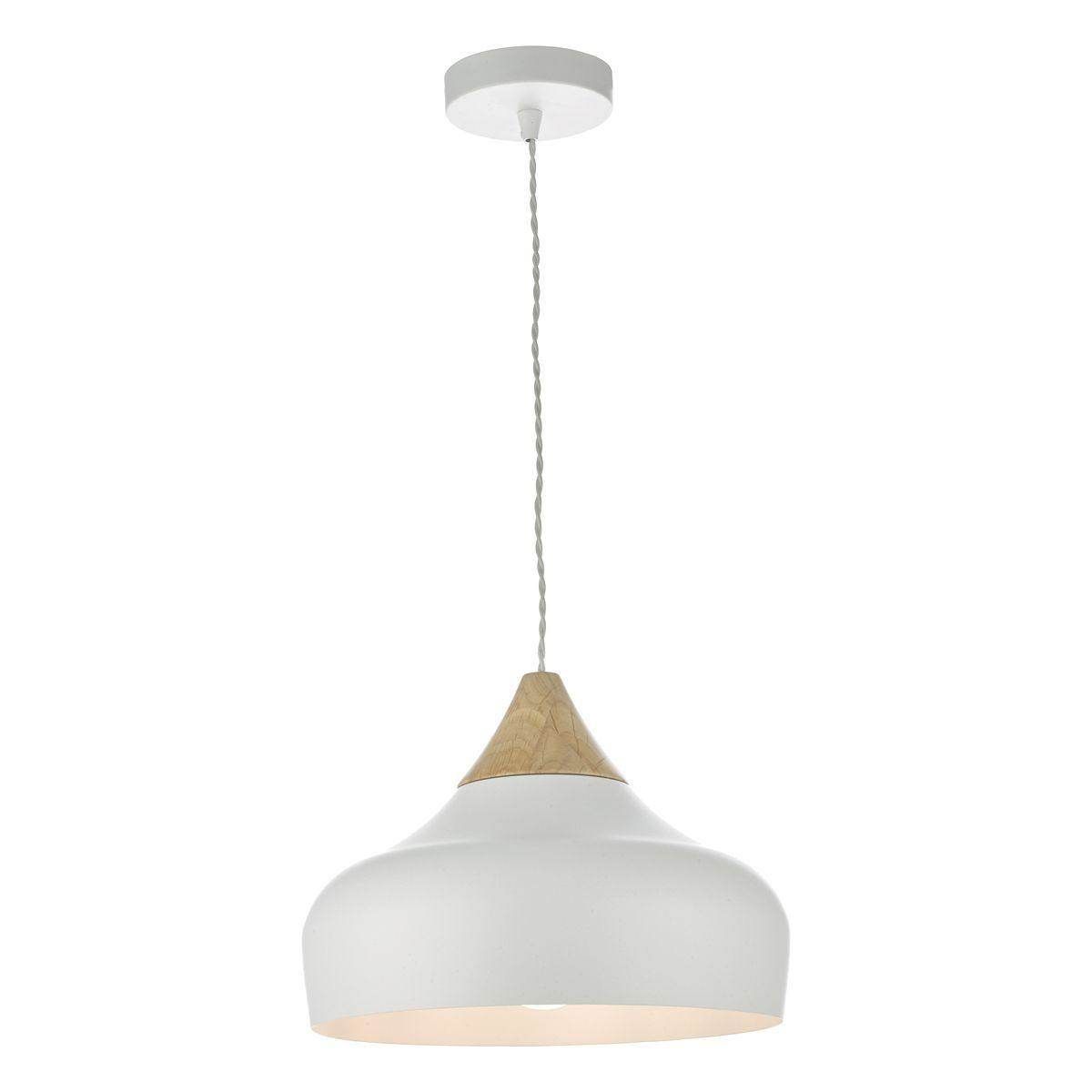 Dar Gaucho 1 Light Pendant White - Cusack Lighting