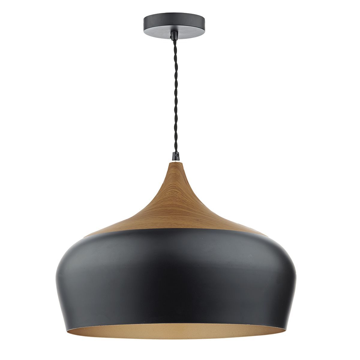 Gaucho Medium/Large 1Lt Pendant, Black/White/Grey Finish - Cusack Lighting