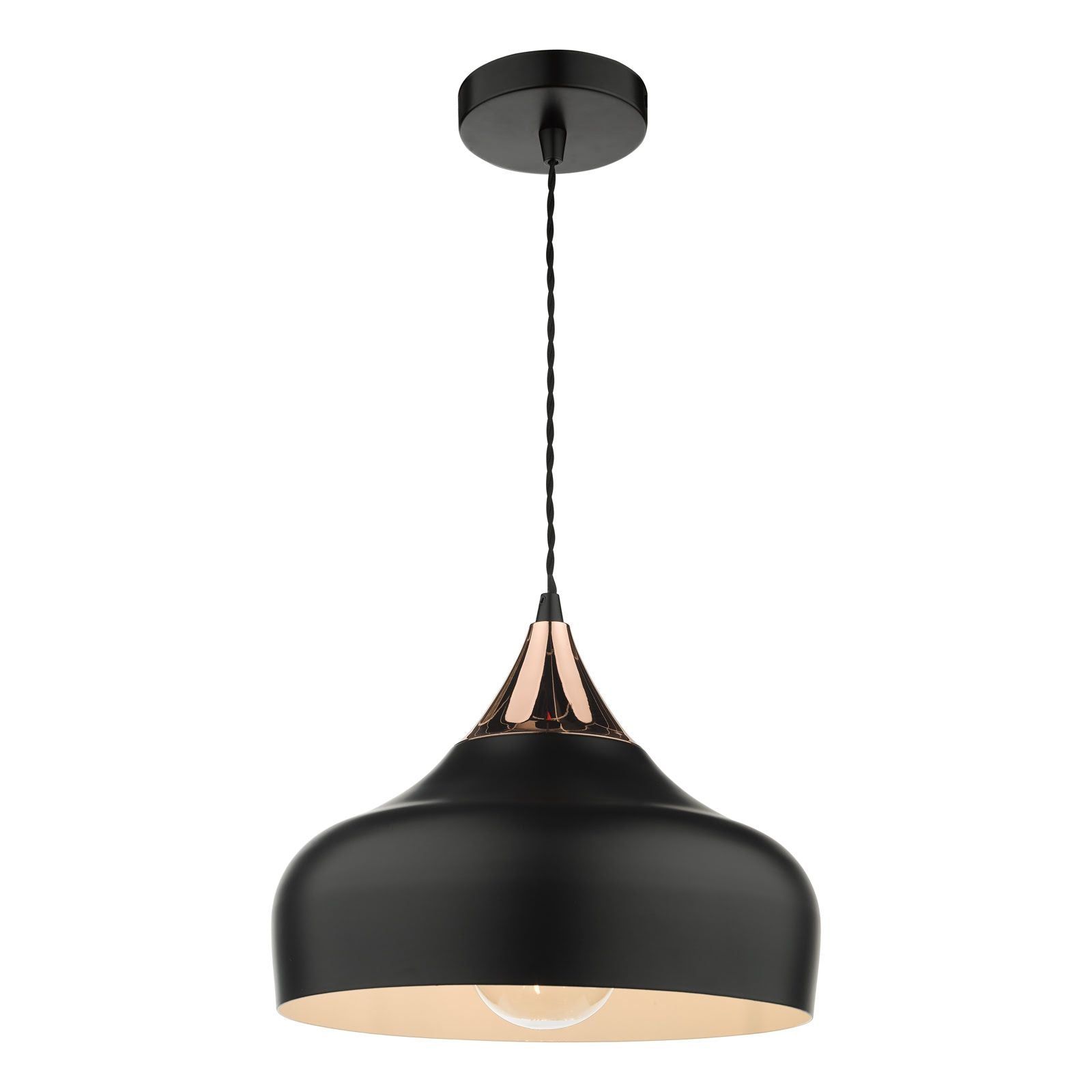 Gaucho Medium/Large 1Lt Pendant, Black/White/Grey Finish - Cusack Lighting