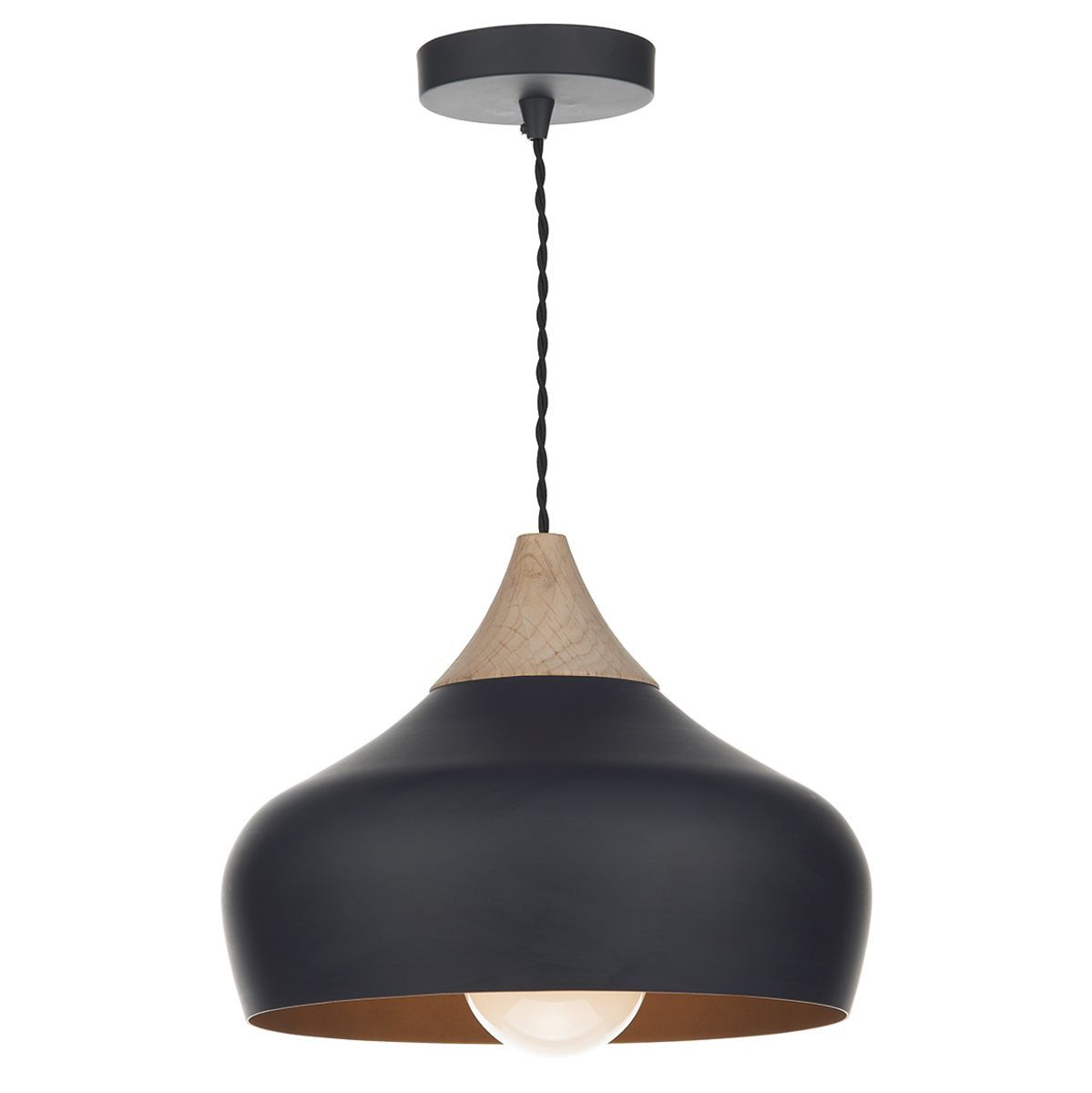 Gaucho Medium/Large 1Lt Pendant, Black/White/Grey Finish - Cusack Lighting