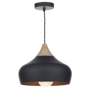 Gaucho Medium/Large 1Lt Pendant, Black/White/Grey Finish - Cusack Lighting