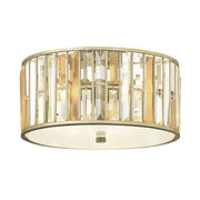 Gemma 3 Light Flush Ceiling Light – Silver Leaf Finish