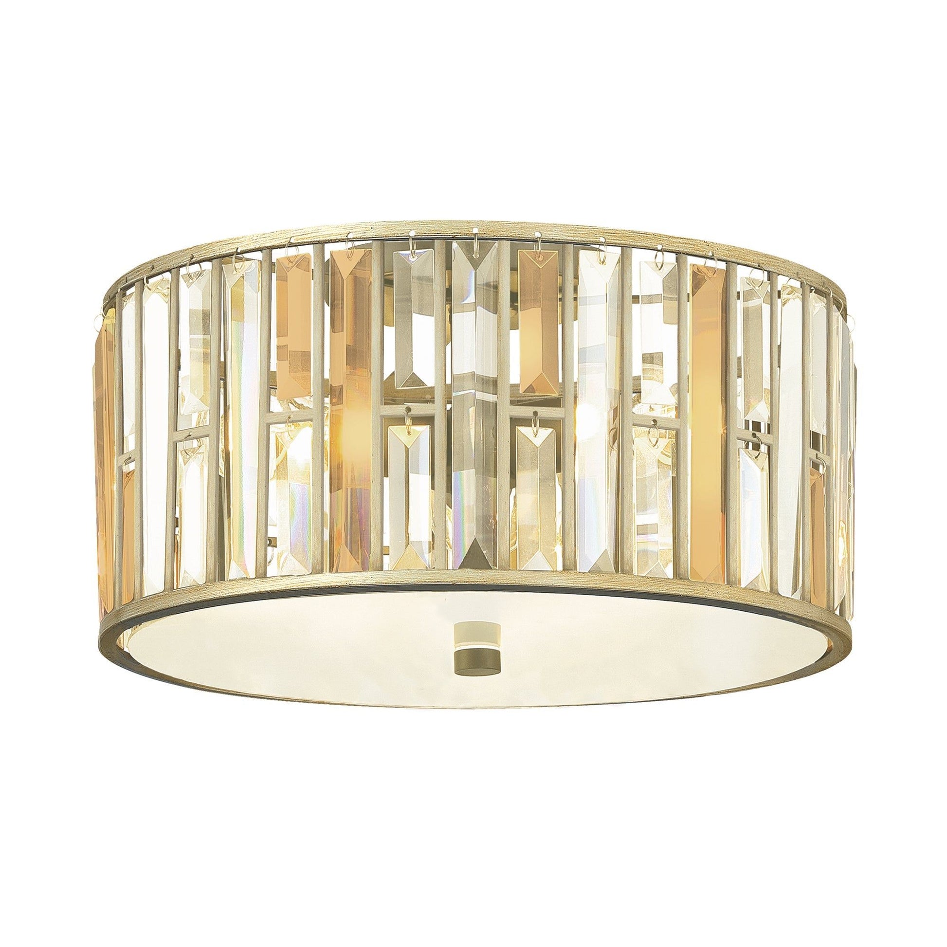 Gemma 3 Light Flush Ceiling Light – Silver Leaf Finish