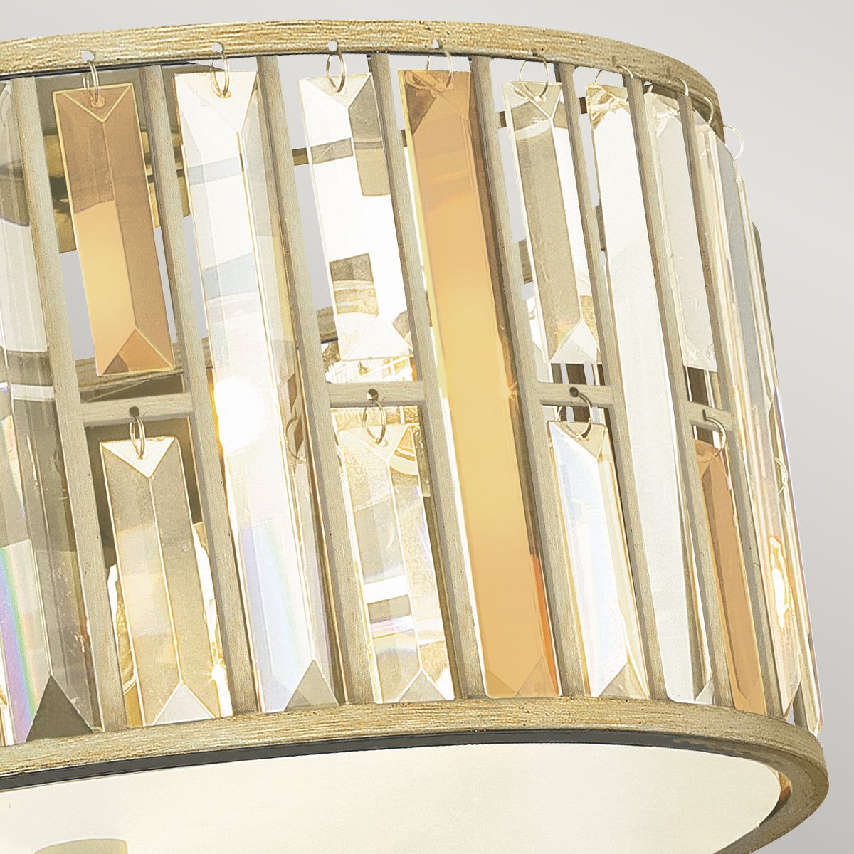 Gemma 3 Light Flush Ceiling Light – Silver Leaf Finish
