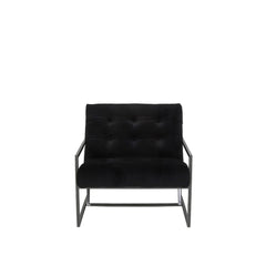 Geneve Velvet Chair - Black Finish