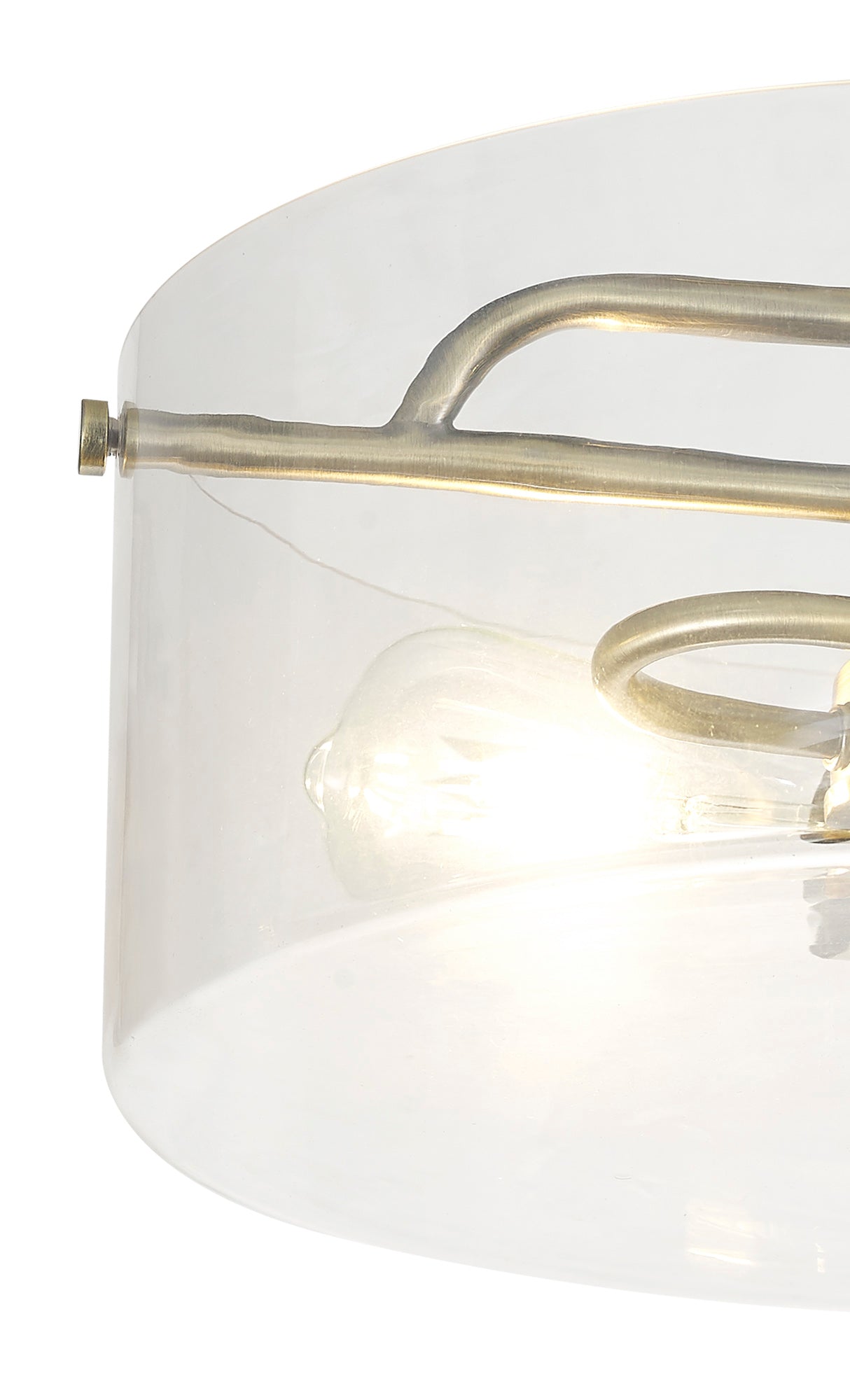 Genoa Semi Flush Ceiling Light, 2 Light E27, In Various Finishes &  Clear Glass