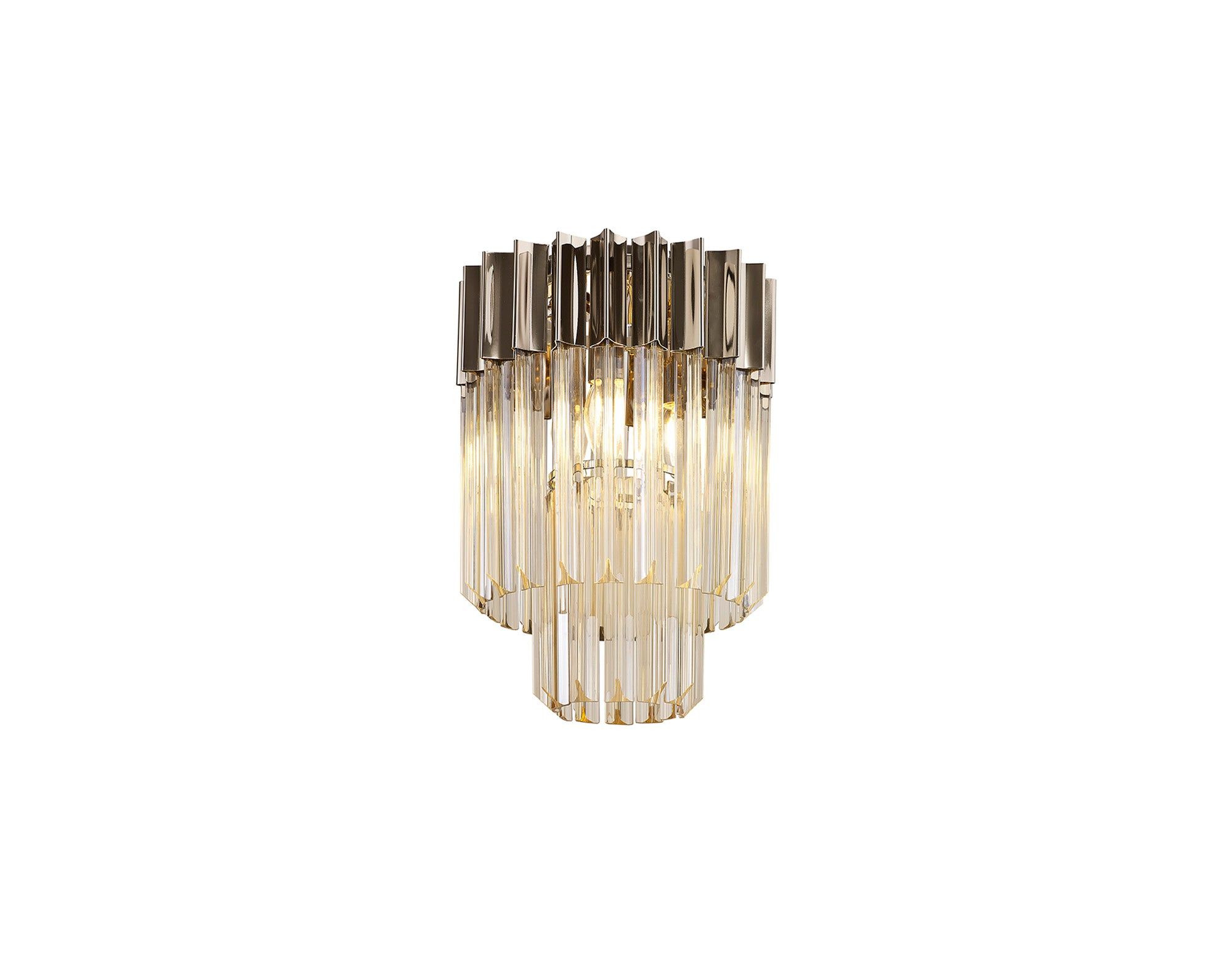 Georgia 3/5lt Round Crystal Flush Ceiling Light, Matt Black/Brass/Polished Nickel