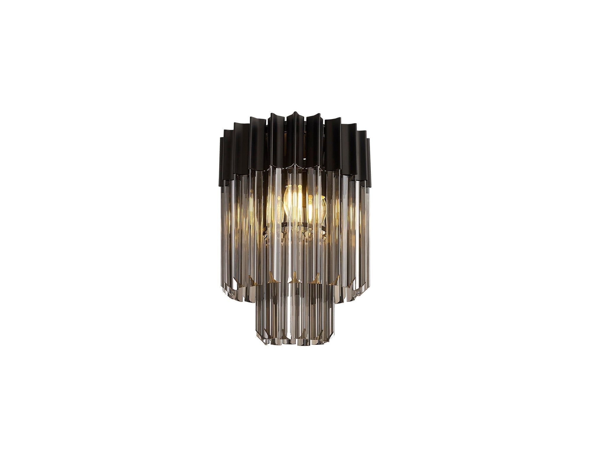 Georgia 3/5lt Round Crystal Flush Ceiling Light, Matt Black/Brass/Polished Nickel
