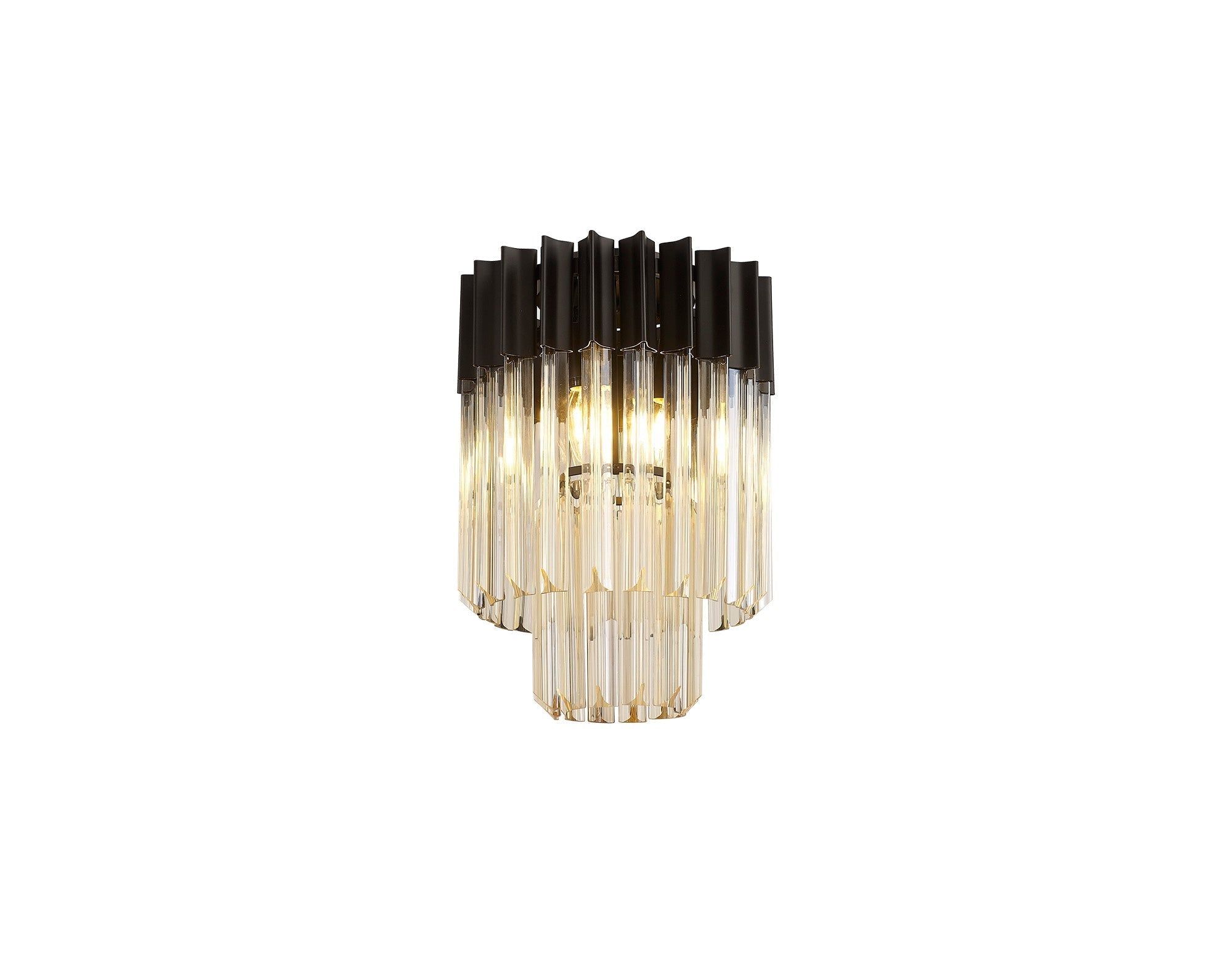 Georgia 3/5lt Round Crystal Flush Ceiling Light, Matt Black/Brass/Polished Nickel