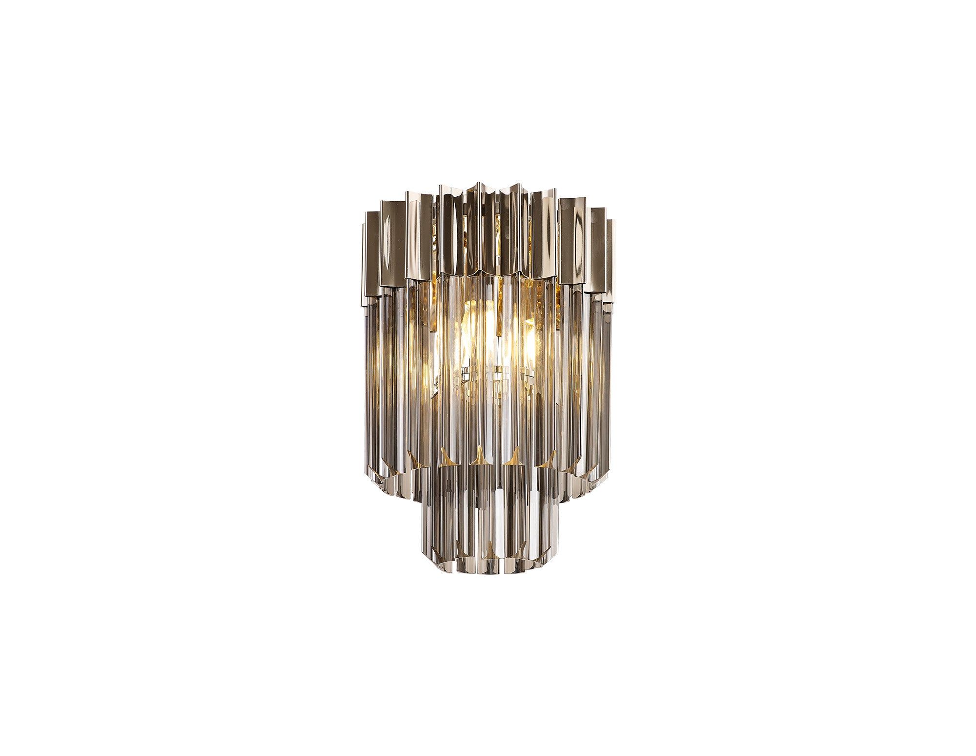 Georgia 3/5lt Round Crystal Flush Ceiling Light, Matt Black/Brass/Polished Nickel