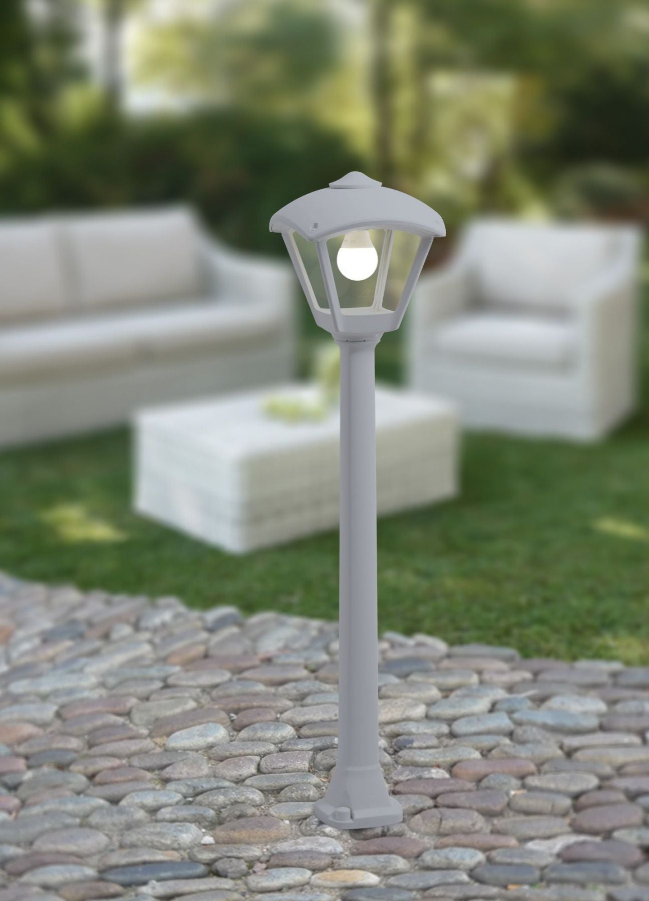 Giaffa Dario 8.5W CCT Post Light- Grey/ Black Finish