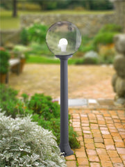 Giaffa G250 Opal/Clear Glass Post Light IP55 - Black/Grey