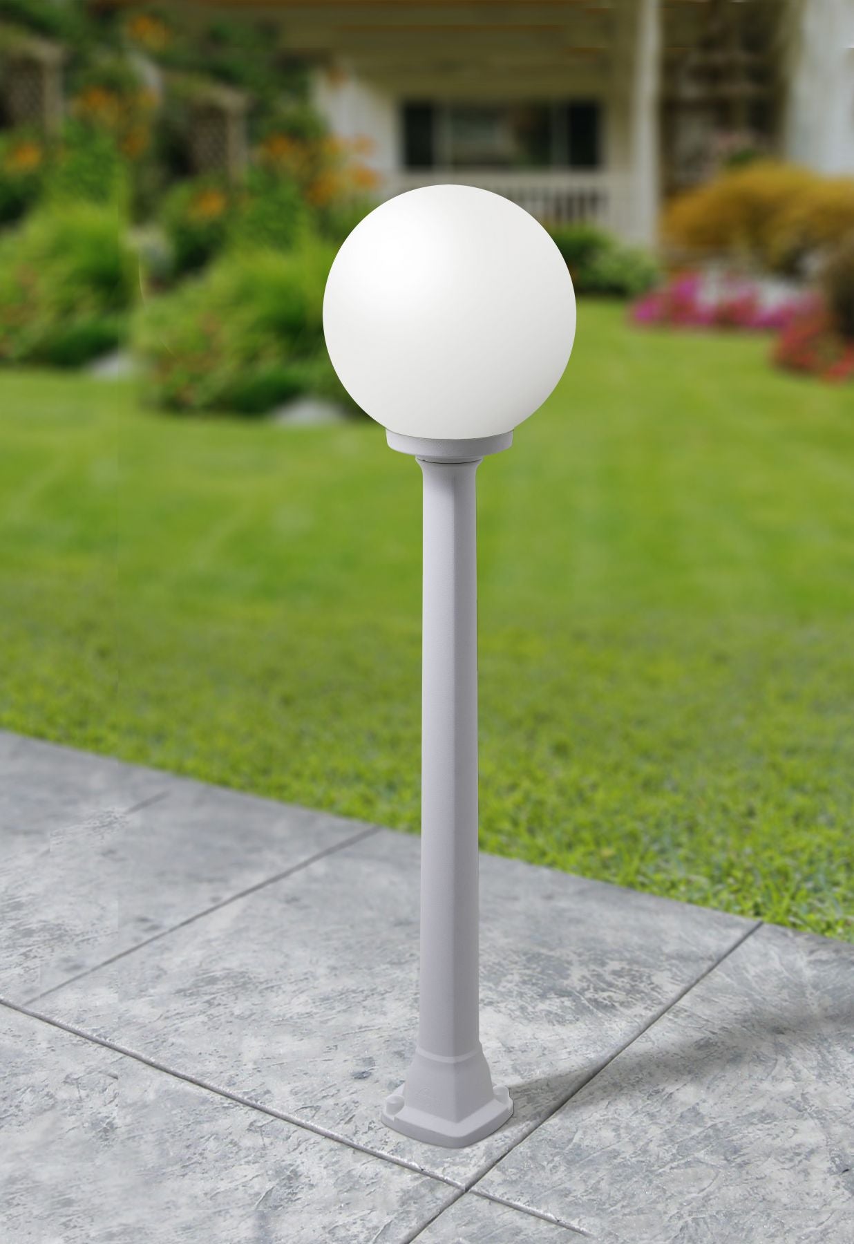 Giaffa G250 Opal/Clear Glass Post Light IP55 - Black/Grey