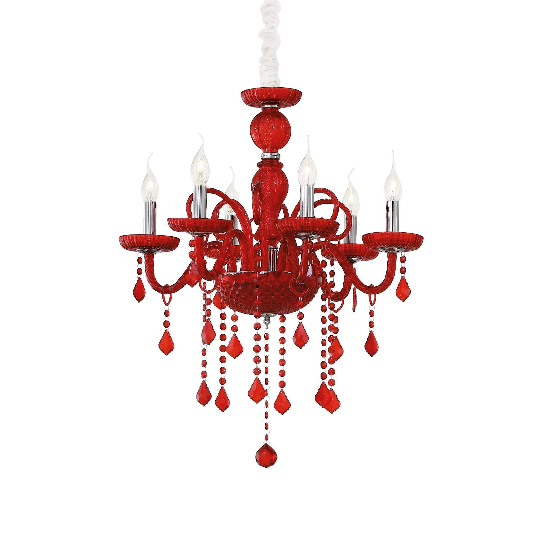 Giudecca Centre ceiling light - Black/Red/Transparent Finish - Cusack Lighting