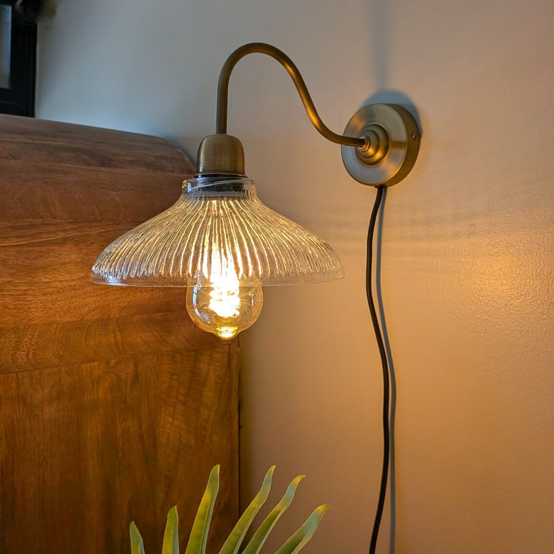 Glass & Brass Wall Light