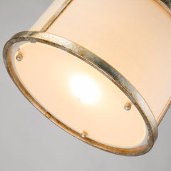 Lemuria 1 Light Duo-Mount Mini Pendant - Distressed Gold, Ivory Shade E27