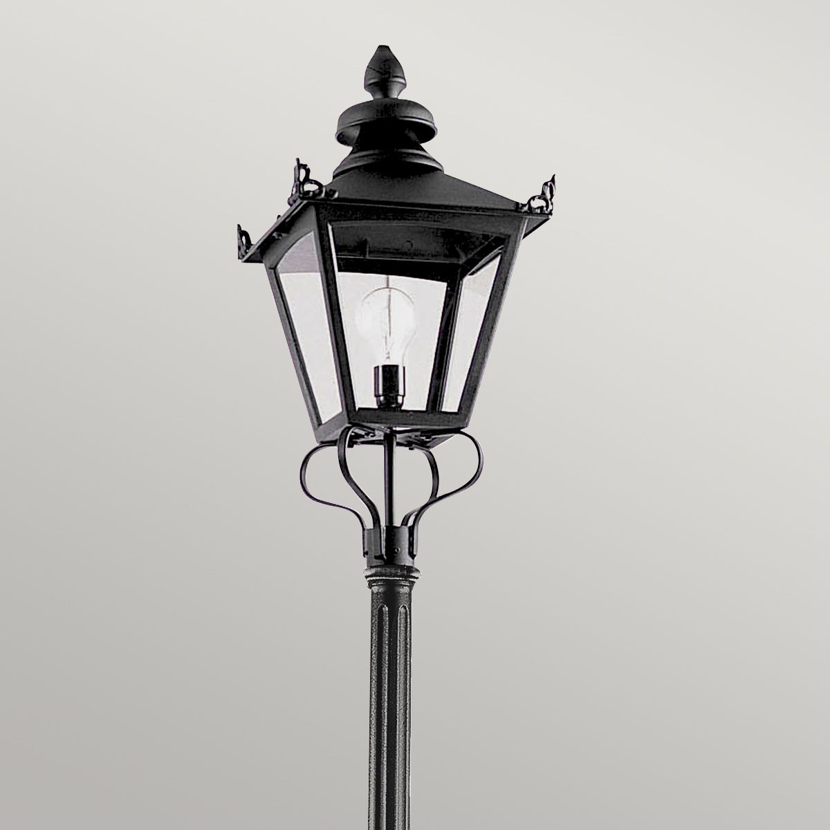 Grampian 1 Light Lamp Post - Black IP44 E27