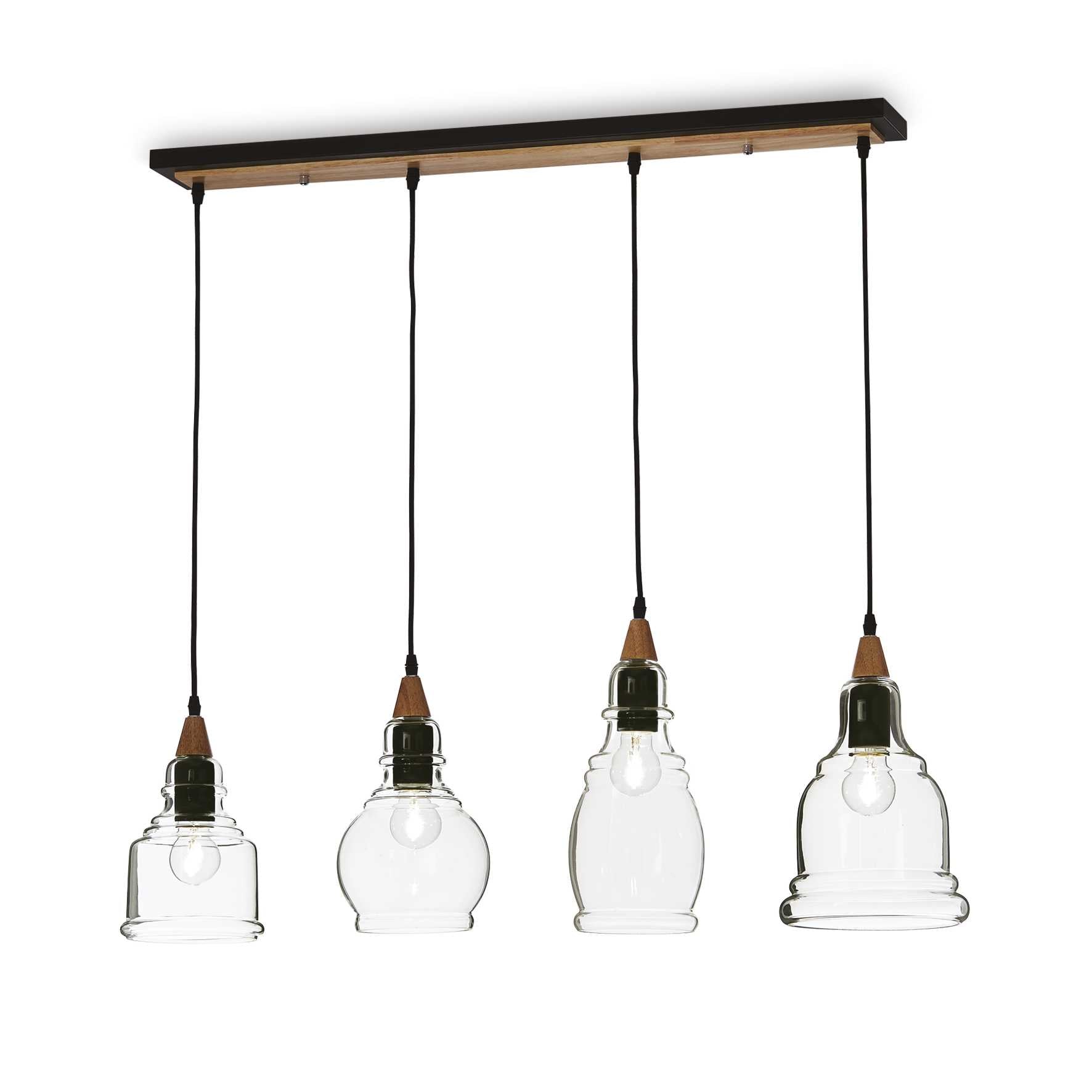 Gretel 1Lt Pendant / 4Lt Kitchen Island Light - Black Finish - Cusack Lighting