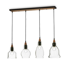 Gretel 1Lt Pendant / 4Lt Kitchen Island Light - Black Finish - Cusack Lighting