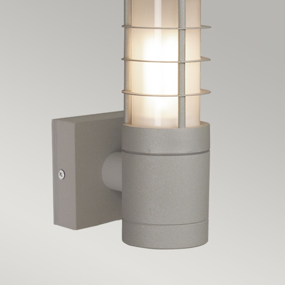 Beta 4-ring/Plain Outdoor Wall Lantern - Matt Silver/Brown Integrated LED IP54