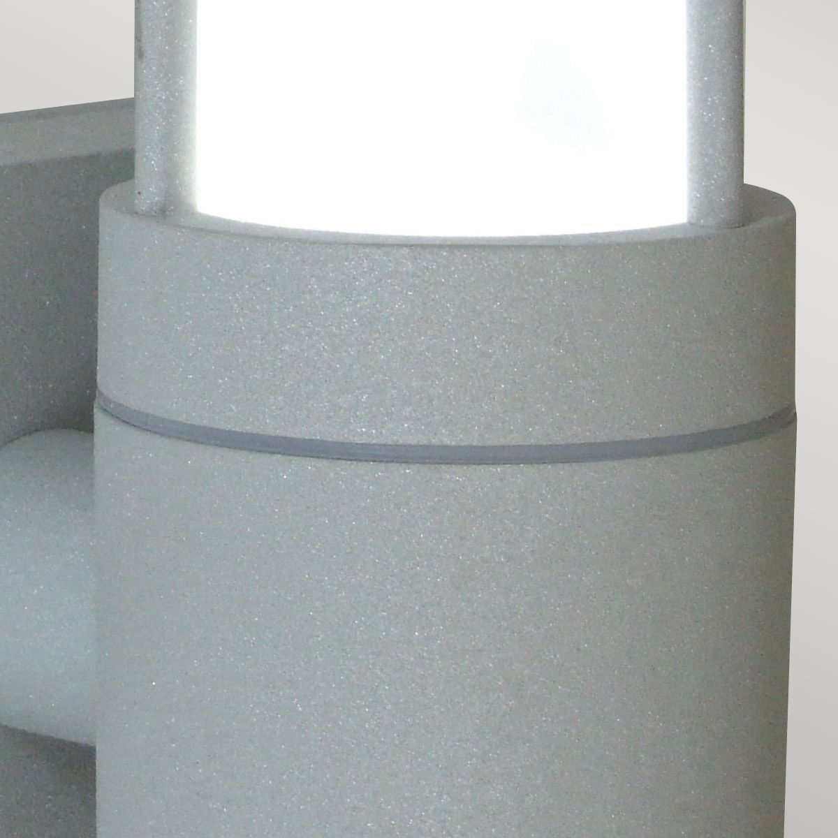 Beta 4-ring/Plain Outdoor Wall Lantern - Matt Silver/Brown Integrated LED IP54