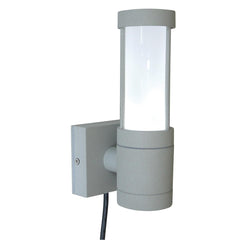 Beta 4-ring/Plain Outdoor Wall Lantern - Matt Silver/Brown Integrated LED IP54