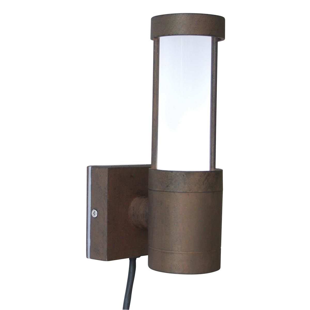 Beta 4-ring/Plain Outdoor Wall Lantern - Matt Silver/Brown Integrated LED IP54