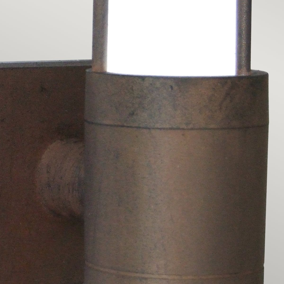 Beta 4-ring/Plain Outdoor Wall Lantern - Matt Silver/Brown Integrated LED IP54