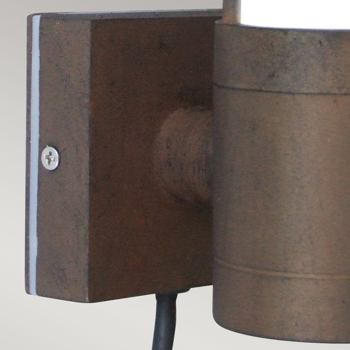 Beta 4-ring/Plain Outdoor Wall Lantern - Matt Silver/Brown Integrated LED IP54