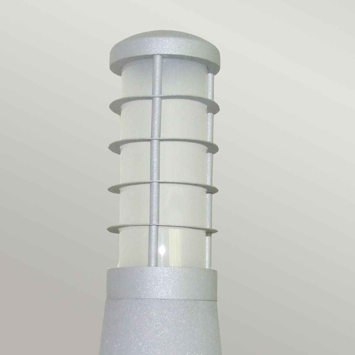 Beta Aluminium Ring/Plain Bollard - Aged Iron/Matt Silver Integrated LED IP54