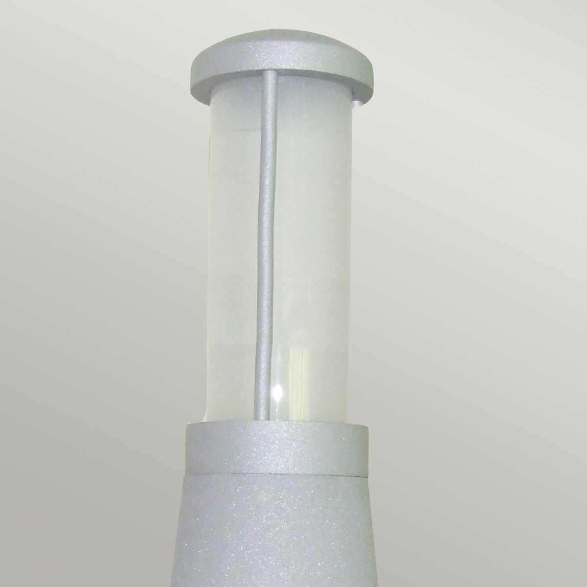 Beta Aluminium Ring/Plain Bollard - Aged Iron/Matt Silver Integrated LED IP54