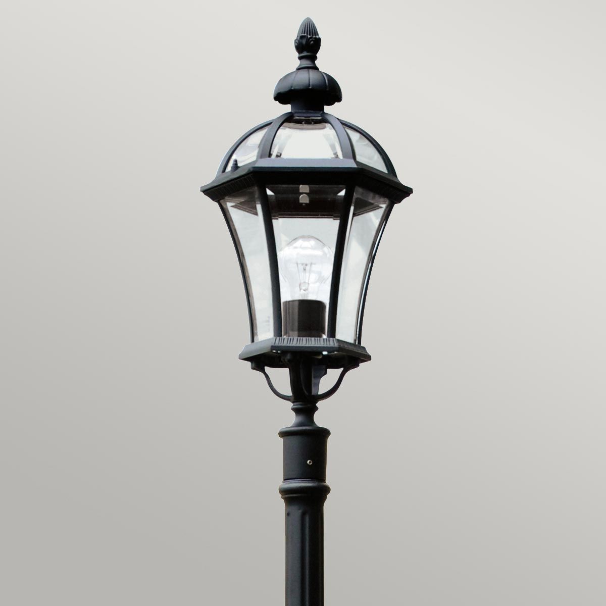 Ledbury 1 Light Lamp Post - Black IP44  E27