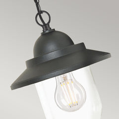 Sandown 1 Light Chain Lantern - Black IP44 E27