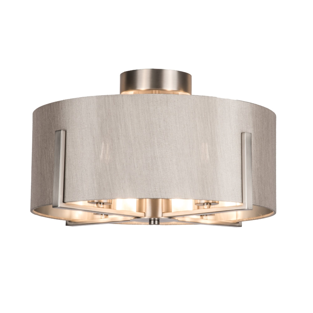Hadden 4Lt Semi Flush Light- Satin Chrome/ Satin Brass