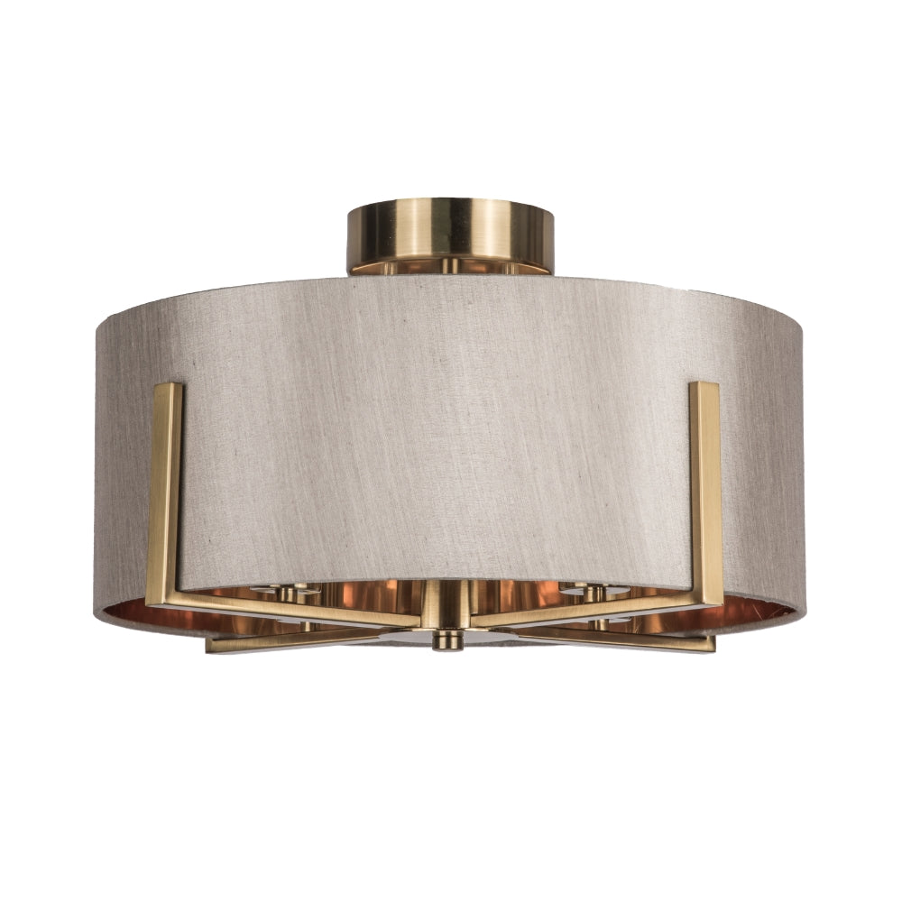 Hadden 4Lt Semi Flush Light- Satin Chrome/ Satin Brass