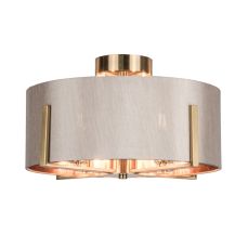 Hadden 4Lt Semi Flush Light- Satin Chrome/ Satin Brass